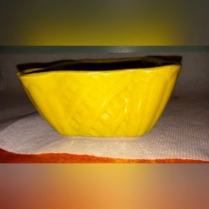 Mid Century Yellow Cookson 624 pottery flower planter.